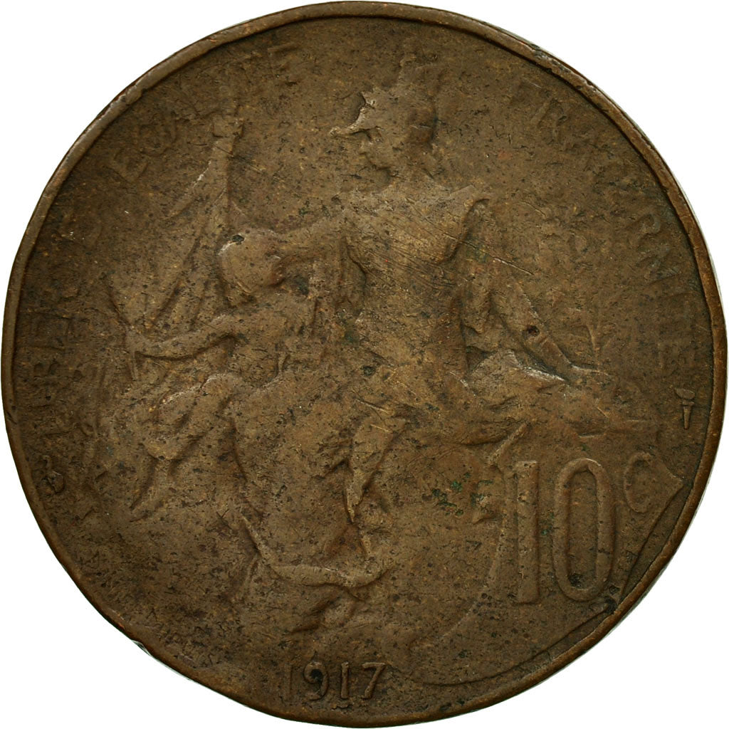 Coin, France, Dupuis, 10 Centimes, 1917, Paris, VF(30-35), Bronze, KM:843, Le