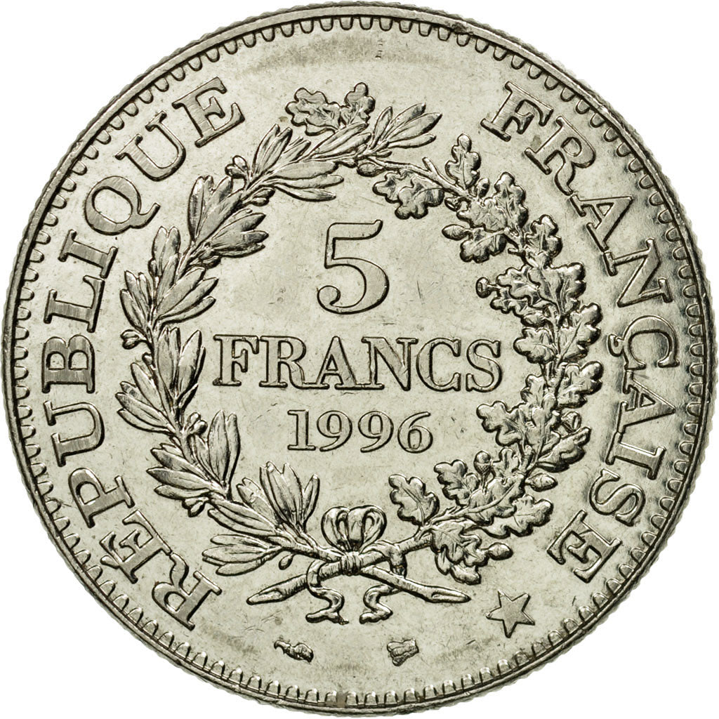 Coin, France, Hercule, 5 Francs, 1996, Paris, EF(40-45), Nickel, KM:1155, Le