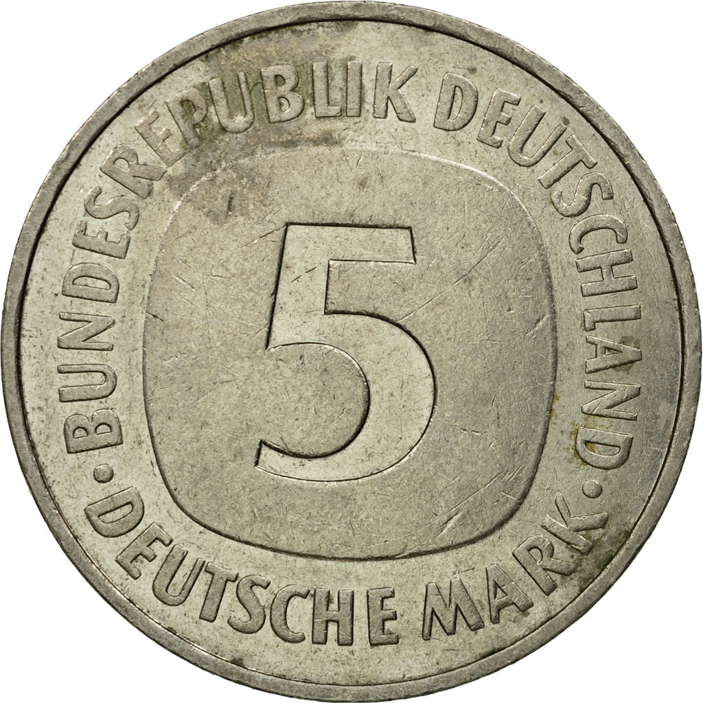 Coin, GERMANY - FEDERAL REPUBLIC, 5 Mark, 1977, Hambourg, EF(40-45)