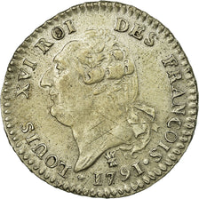 Francia, Louis XVI, 15 sols françois, 1791 / AN 3, Limoges, Argento, BB+