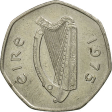 Coin, IRELAND REPUBLIC, 50 Pence, 1975, EF(40-45), Copper-nickel, KM:24