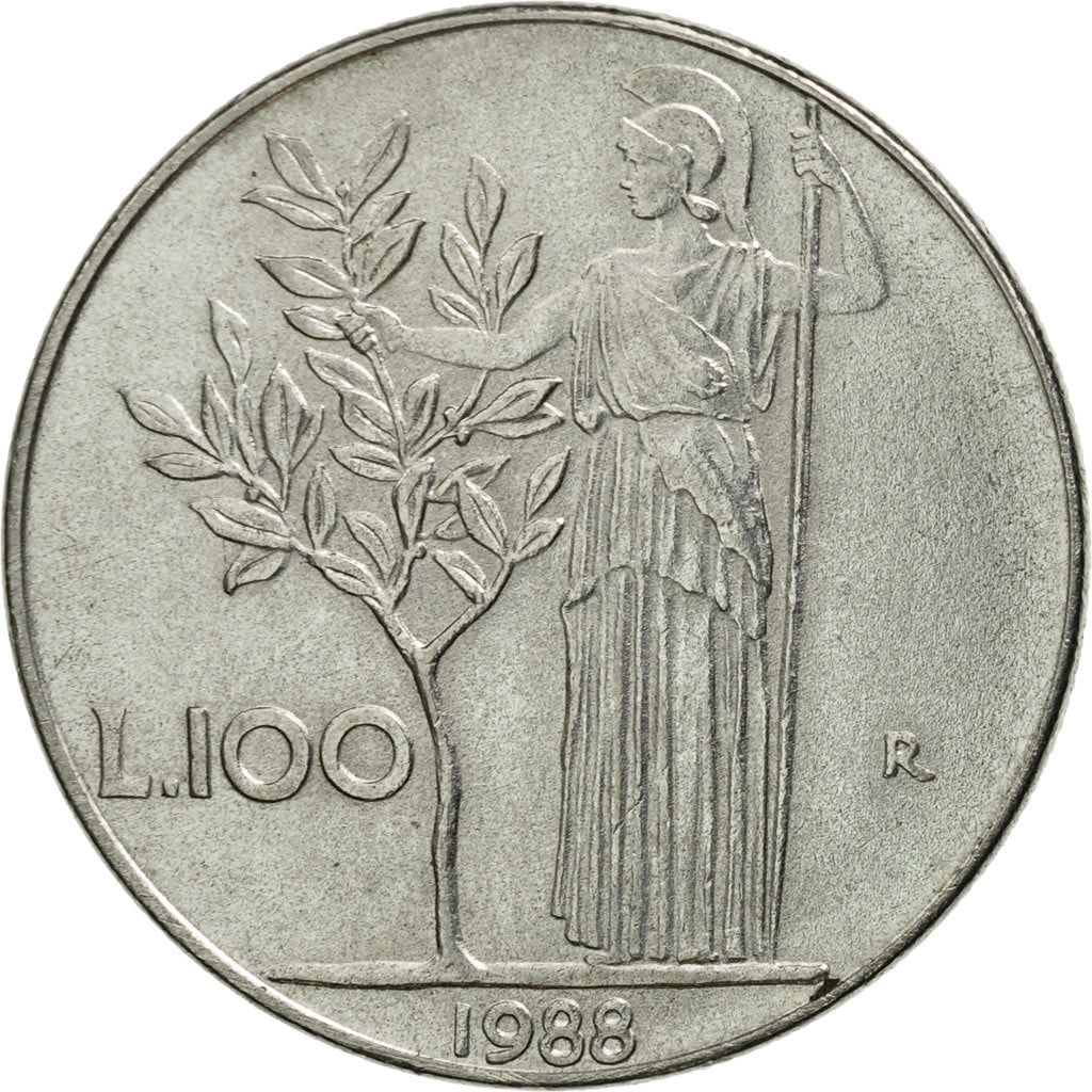 Münze, Italien, 100 Lire, 1988, Rome, SS, Stainless Steel, KM:96.1
