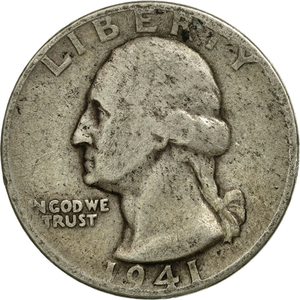 Coin, United States, Washington Quarter, Quarter, 1941, U.S. Mint, Philadelphia