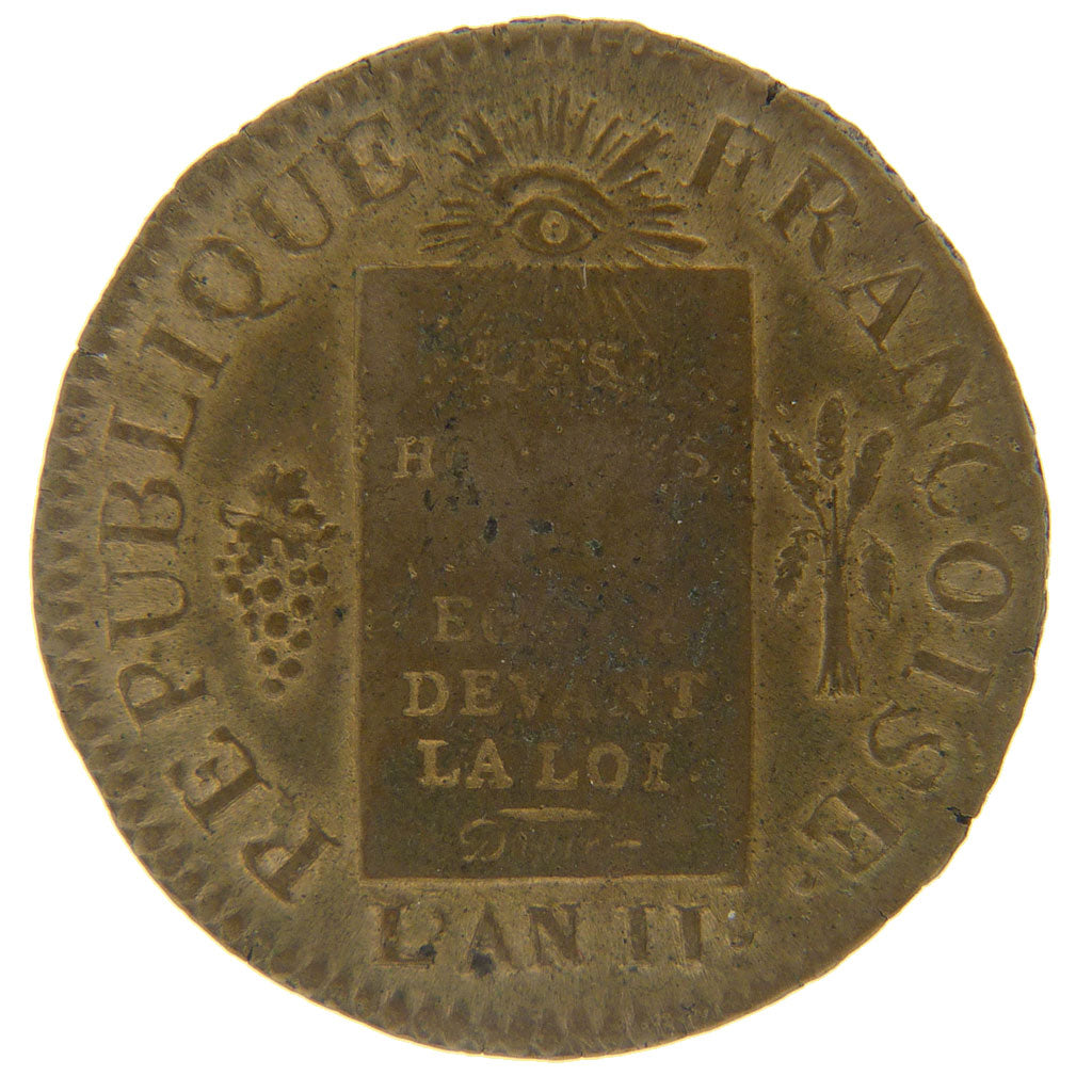 FRANCE, Sol, 1793, Arras, EF(40-45), Bronze, Gadoury #19, 12.40