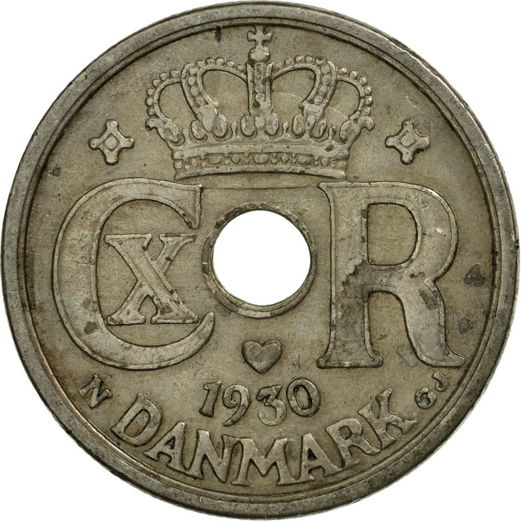 Monnaie, Danemark, Christian X, 25 Öre, 1930, Copenhagen, TTB, Copper-nickel
