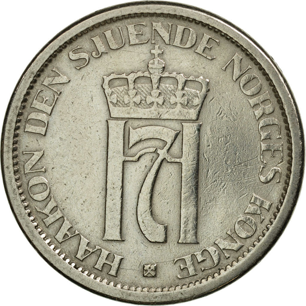 Coin, Norway, Haakon VII, Krone, 1951, EF(40-45), Copper-nickel, KM:397.1