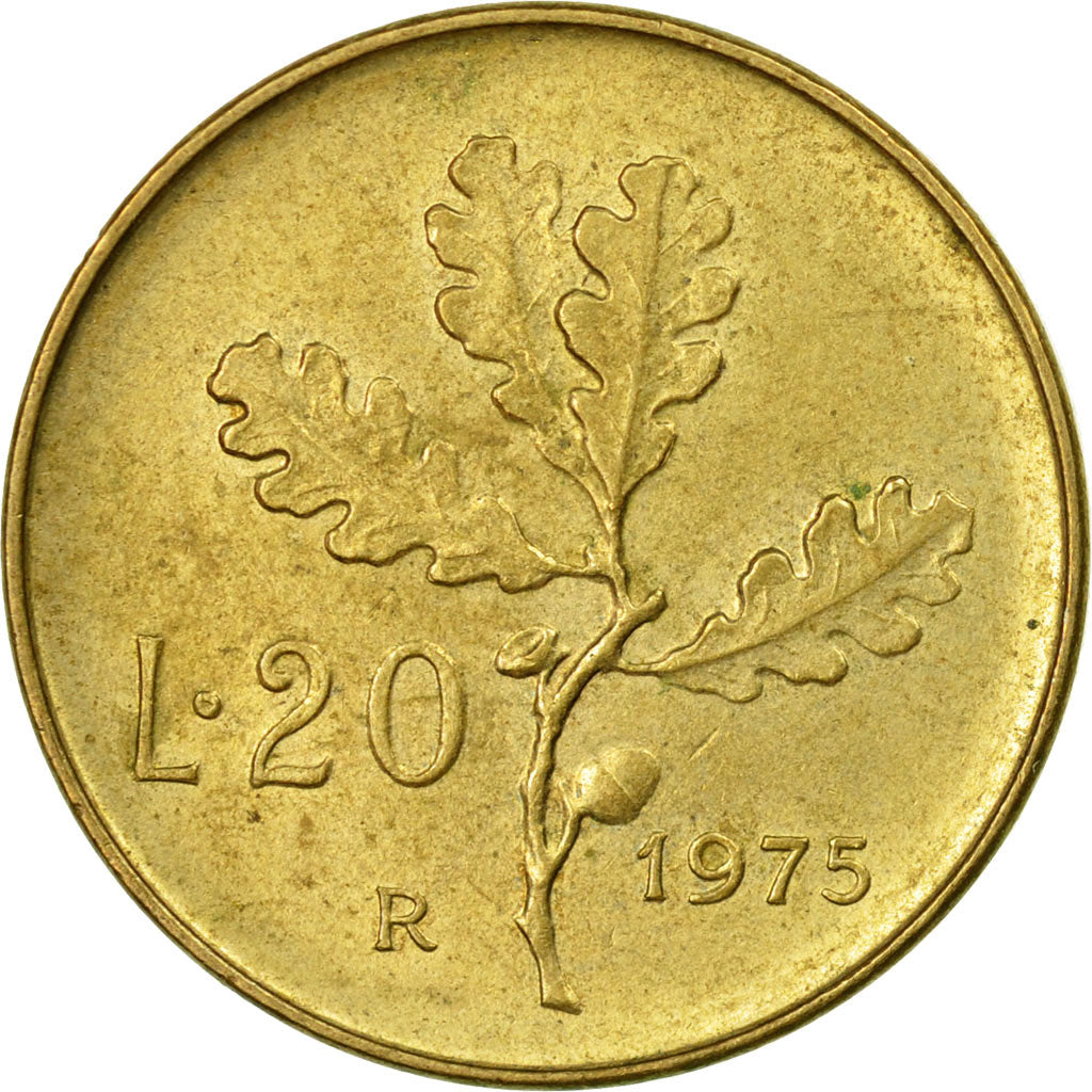Monnaie, Italie, 20 Lire, 1975, Rome, TTB, Aluminum-Bronze, KM:97.2
