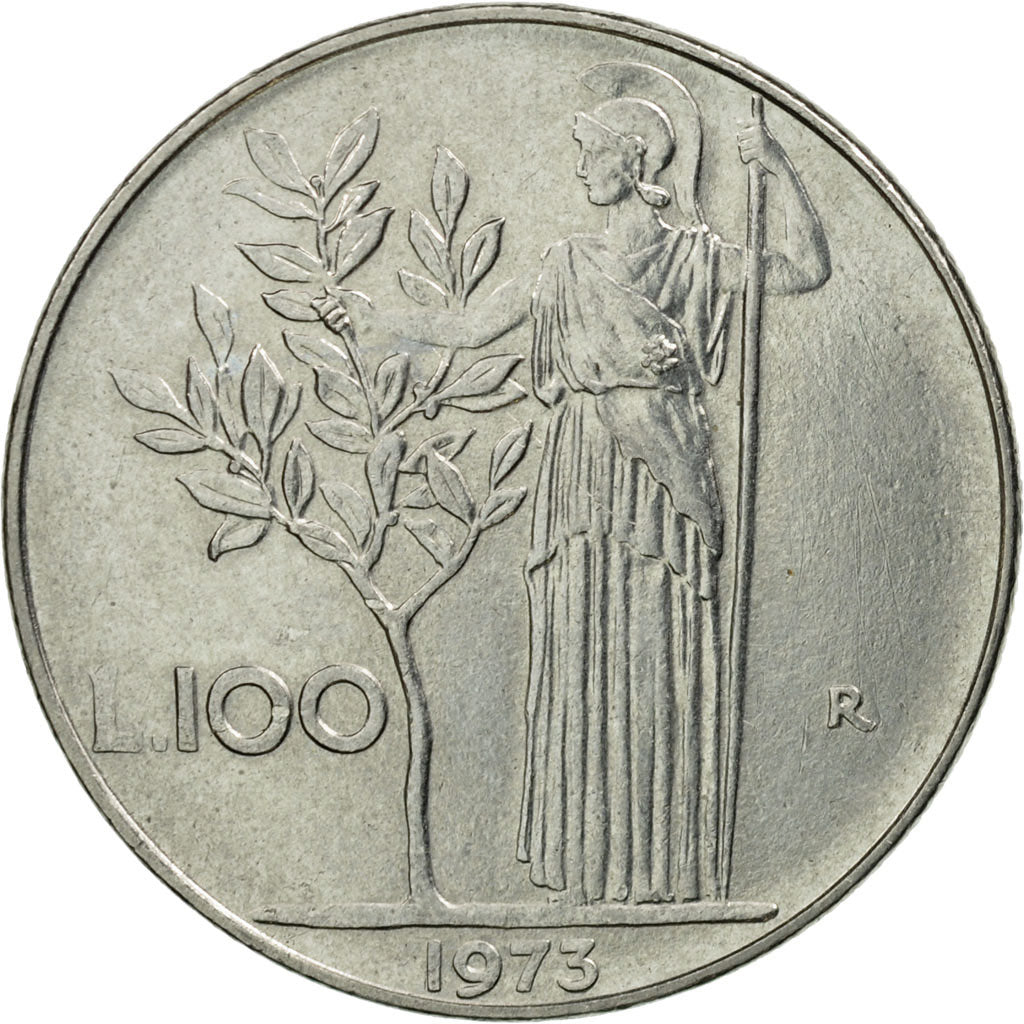 Coin, Italy, 100 Lire, 1973, Rome, VF(30-35), Stainless Steel, KM:96.1