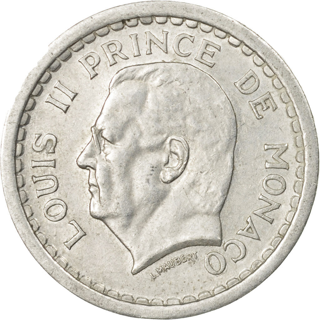 Münze, Monaco, Louis II, Franc, Undated (1943), Poissy, SS, Aluminium, KM:120
