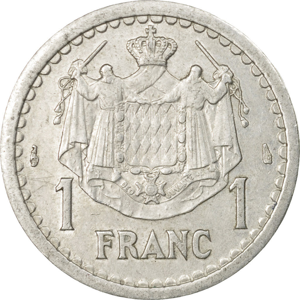 Münze, Monaco, Louis II, Franc, Undated (1943), Poissy, SS, Aluminium, KM:120