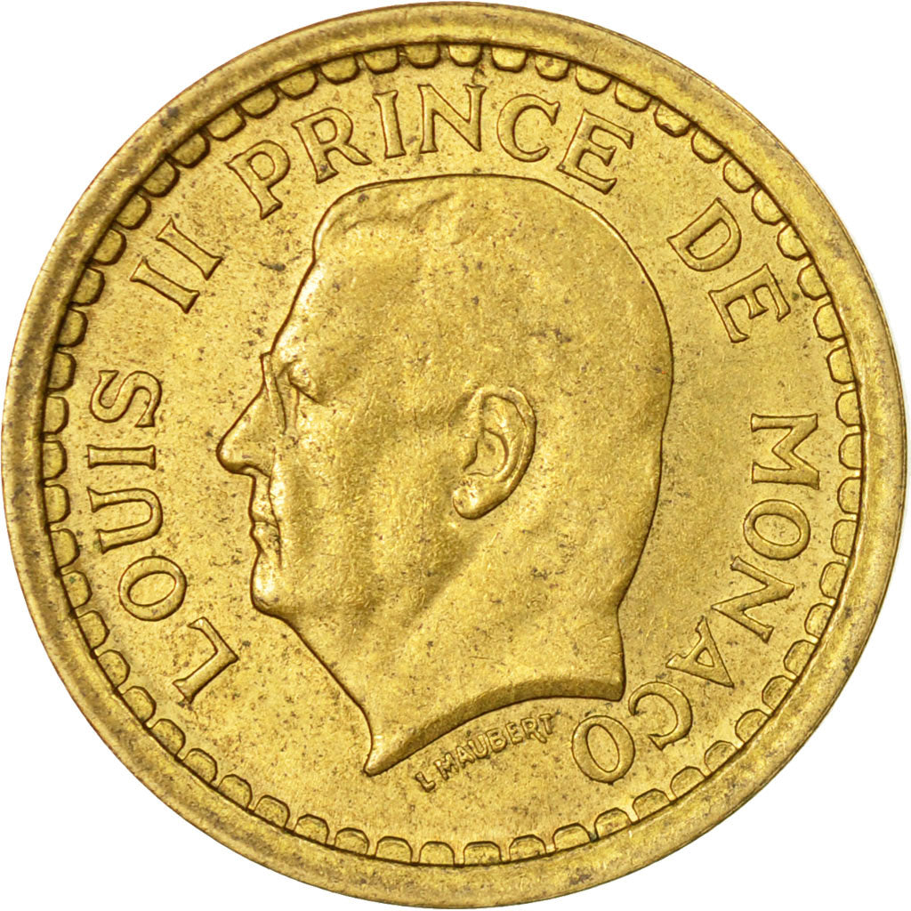 Coin, Monaco, Franc, Undated (1943), Poissy, AU(50-53), Cupro-Aluminium