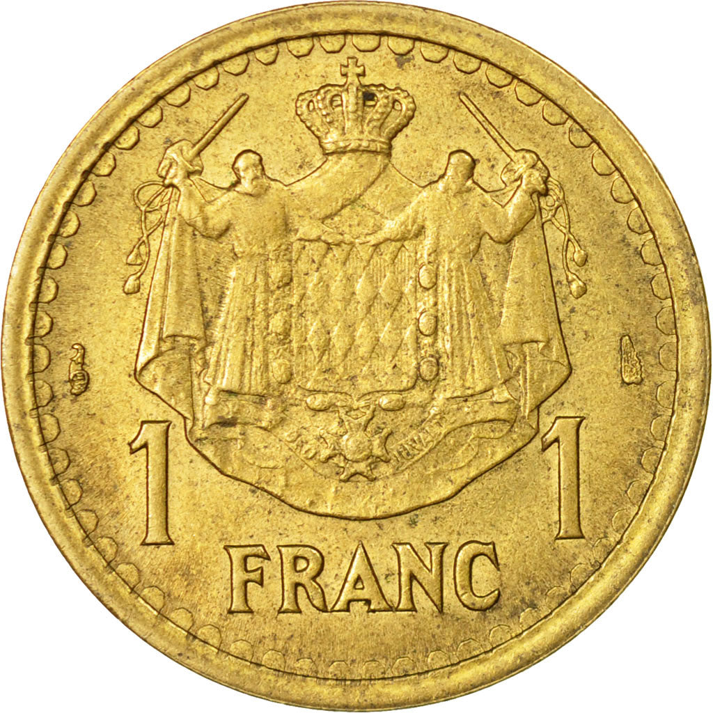 Coin, Monaco, Franc, Undated (1943), Poissy, AU(50-53), Cupro-Aluminium