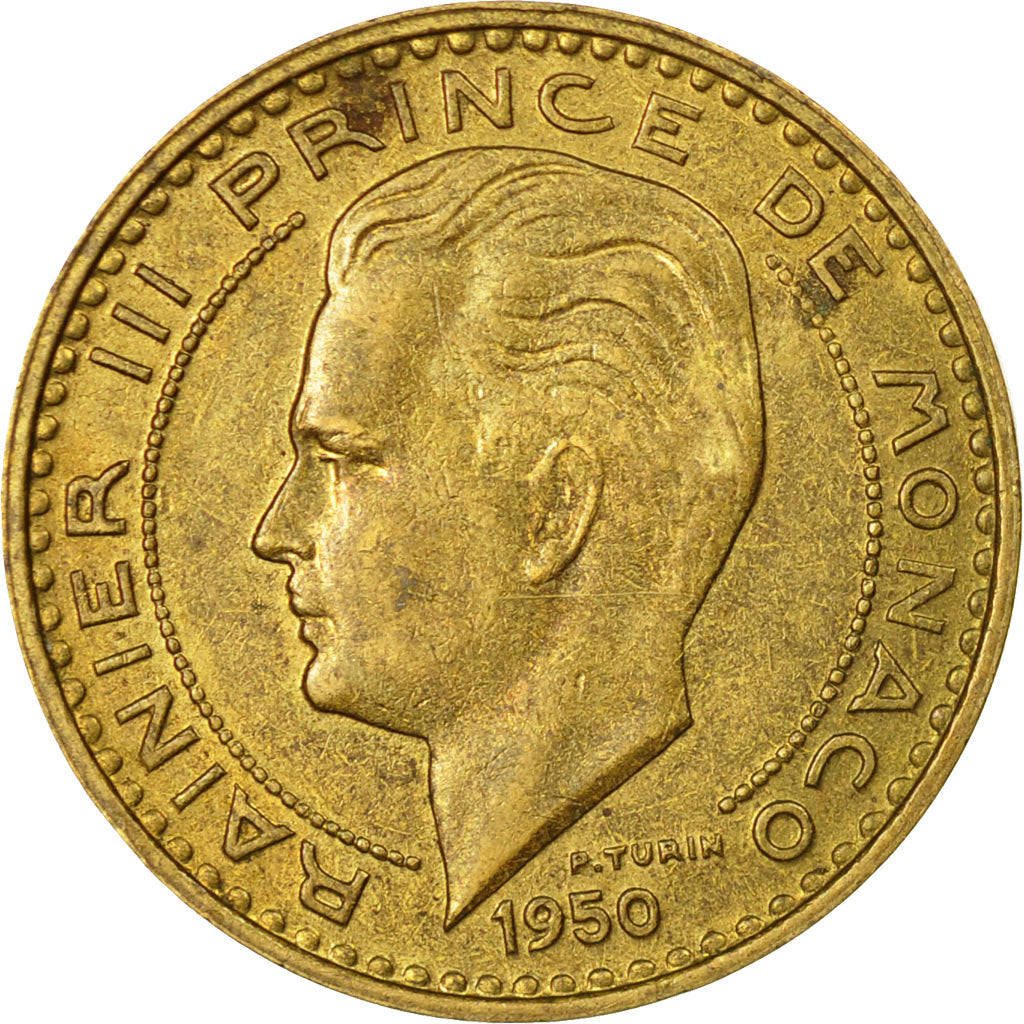 Münze, Monaco, Rainier III, 20 Francs, Vingt, 1950, SS, Aluminum-Bronze