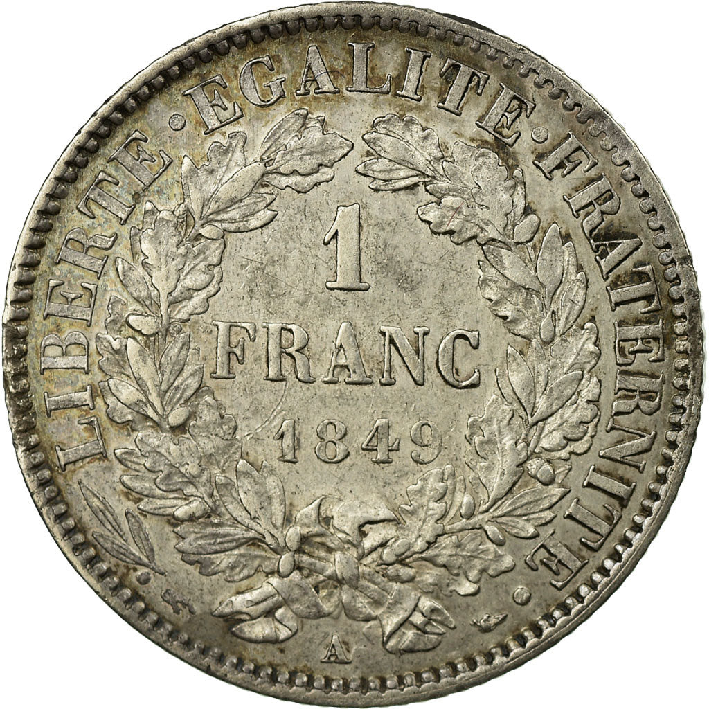 Coin, France, Cérès, Franc, 1849, Paris, AU(55-58), Silver, KM:759.1