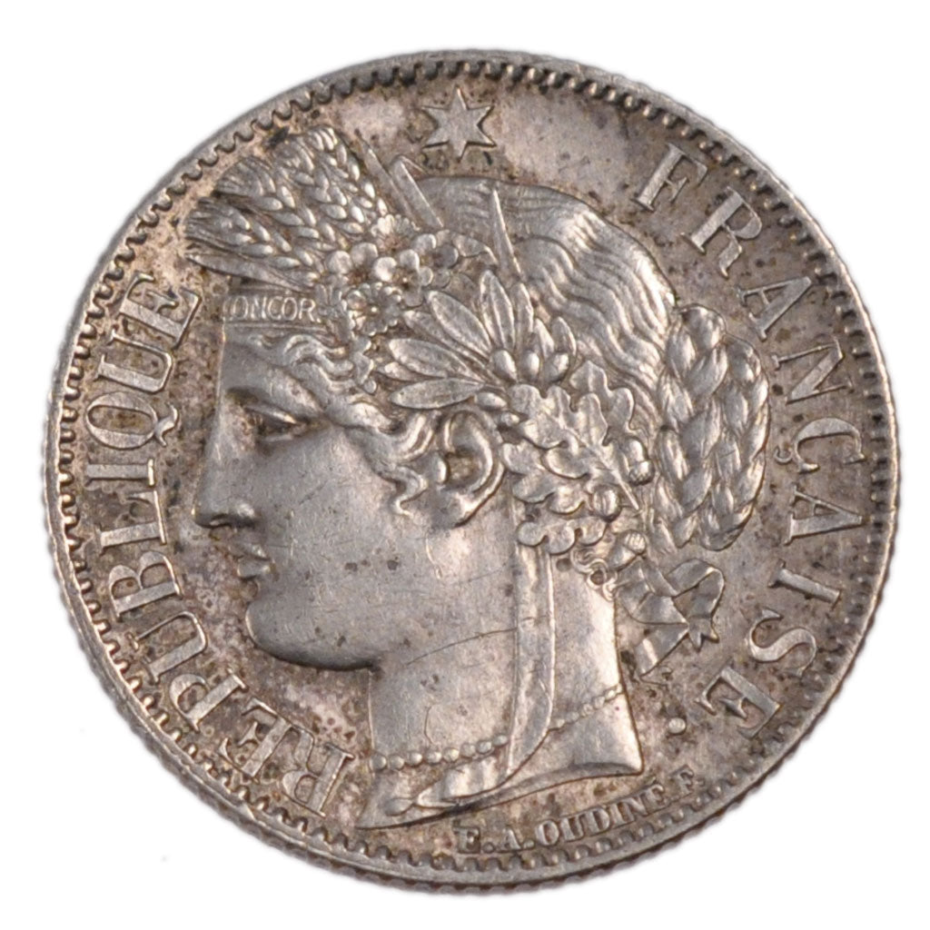 FRANCE, Cérès, 1 Franc, 1849, Paris, MS(60-62), Silver, Gadoury #457, 5.00