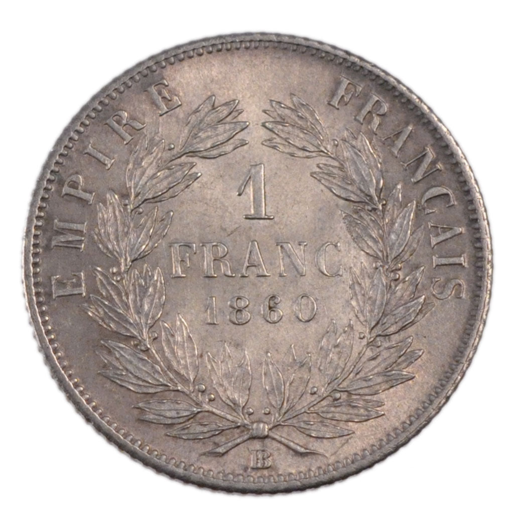 Munten, Frankrijk, Napoleon III, Napoléon III, Franc, 1860, Strasbourg, PR