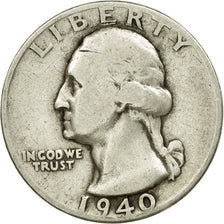 Coin, United States, Washington Quarter, Quarter, 1940, U.S. Mint, Philadelphia