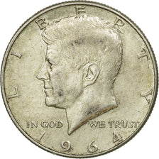 Coin, United States, Kennedy Half Dollar, Half Dollar, 1964, U.S. Mint