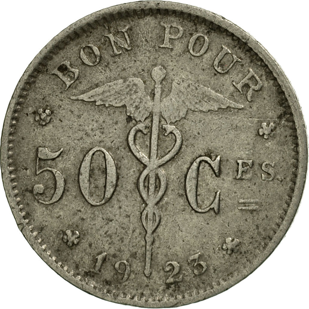 Coin, Belgium, 50 Centimes, 1923, VF(30-35), Nickel, KM:87