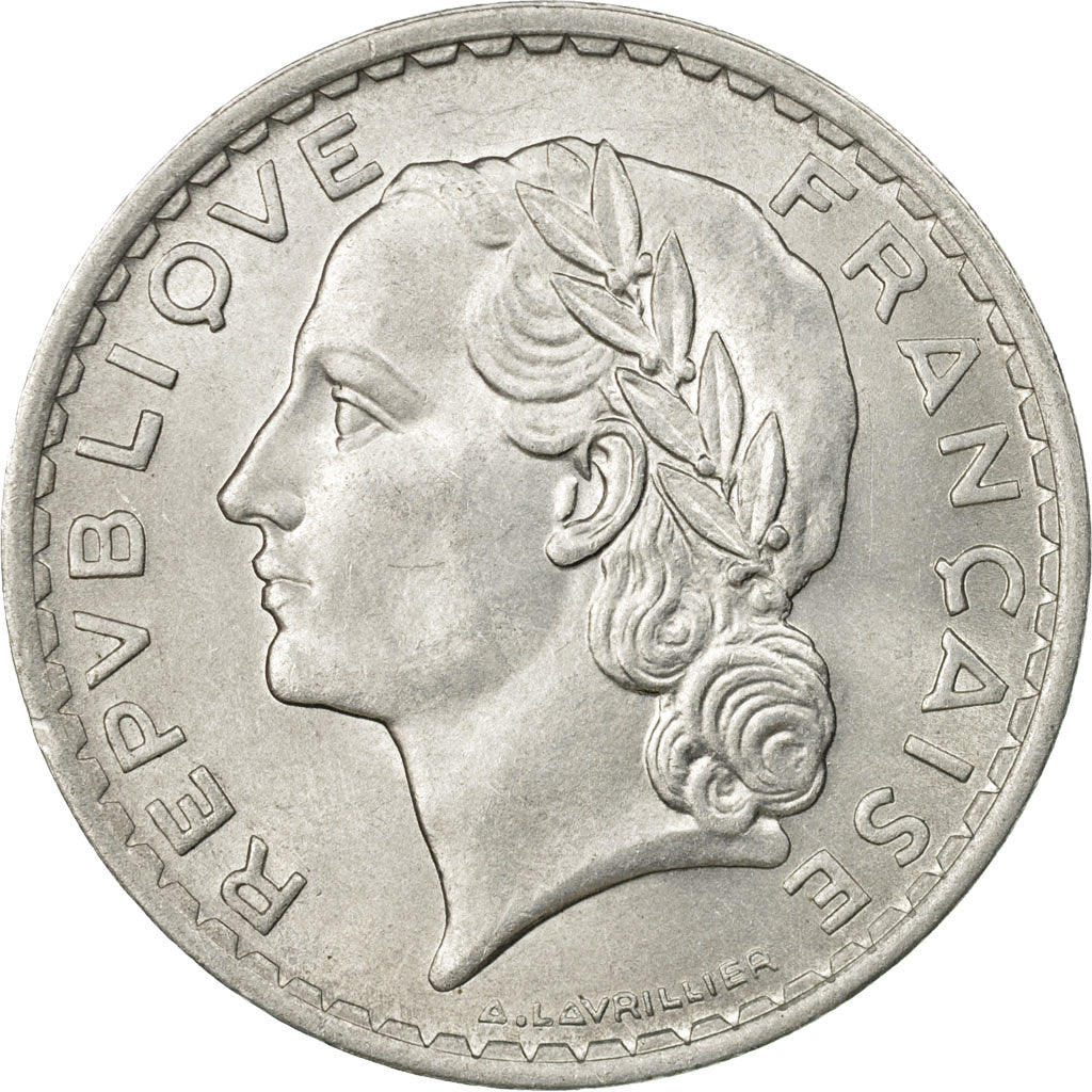 Moneta, Francia, Lavrillier, 5 Francs, 1949, Paris, SPL-, Alluminio, KM:888b.1