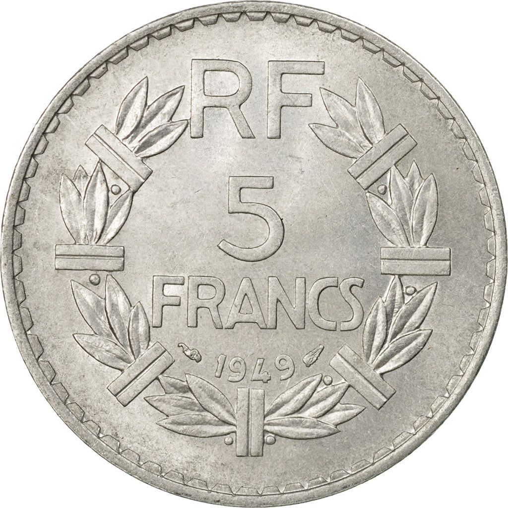 Moneta, Francia, Lavrillier, 5 Francs, 1949, Paris, SPL-, Alluminio, KM:888b.1