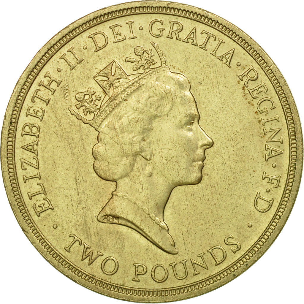 Moneta, Gran Bretagna, Elizabeth II, 2 Pounds, 1986, BB+, Nichel-ottone, KM:947