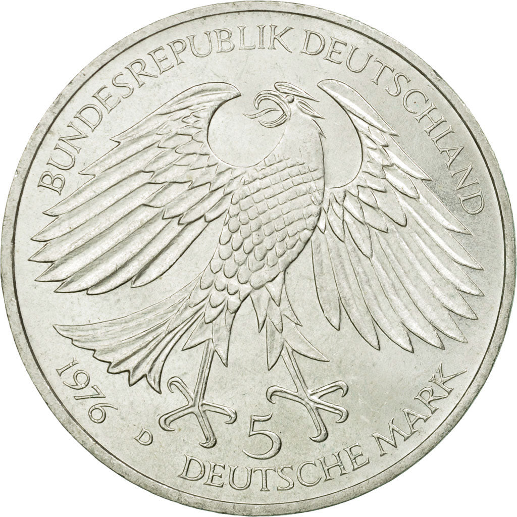 Coin, GERMANY - FEDERAL REPUBLIC, 5 Mark, 1976, Munich, Germany, MS(63), Silver