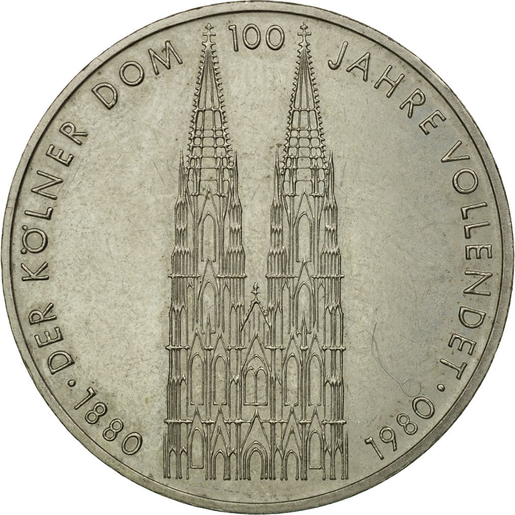 Coin, GERMANY - FEDERAL REPUBLIC, 5 Mark, 1980, Stuttgart, Germany, EF(40-45)