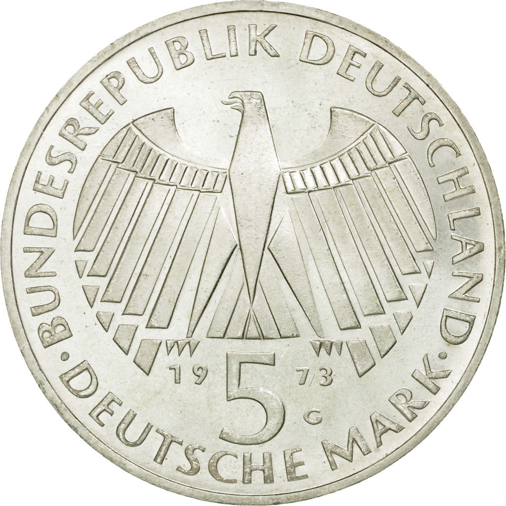 Coin, GERMANY - FEDERAL REPUBLIC, 5 Mark, 1973, Karlsruhe, Germany, MS(63)