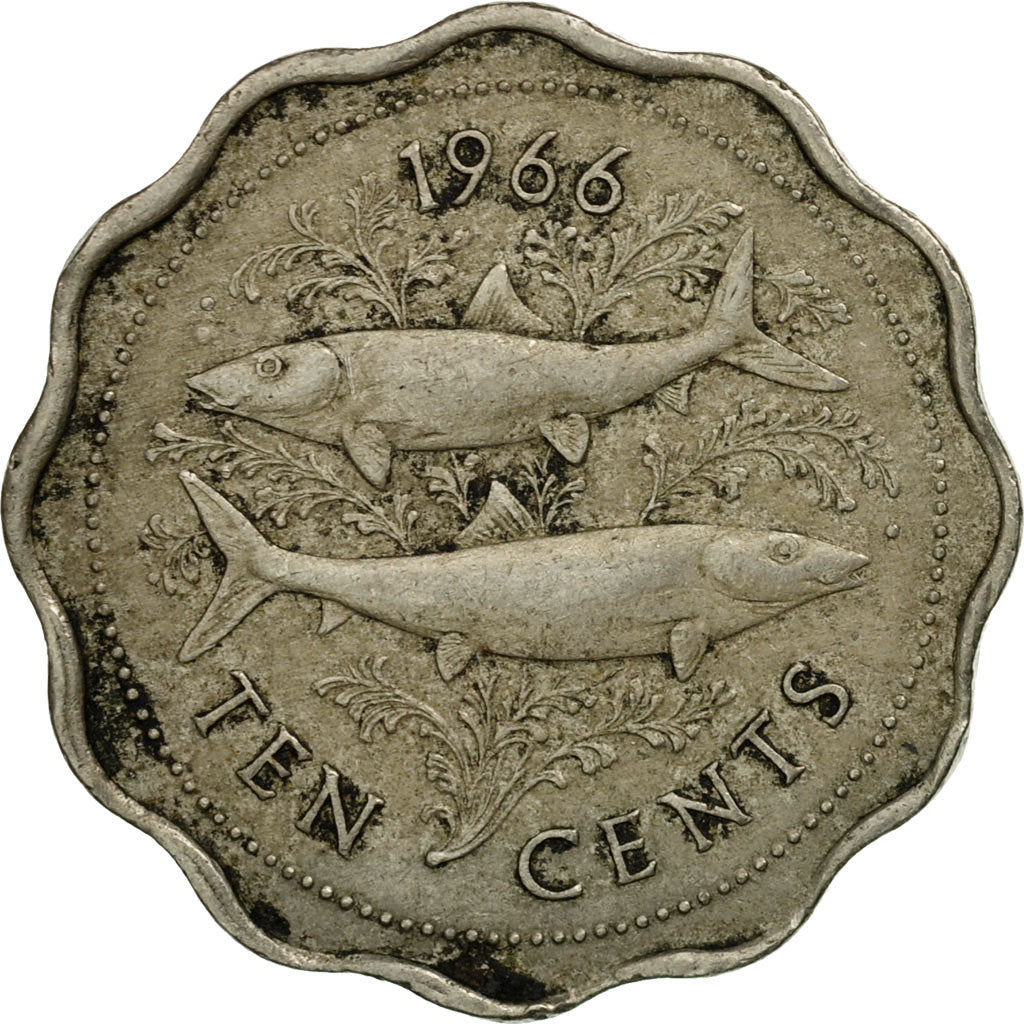 Coin, Bahamas, Elizabeth II, 10 Cents, 1966, Franklin Mint, VF(20-25)