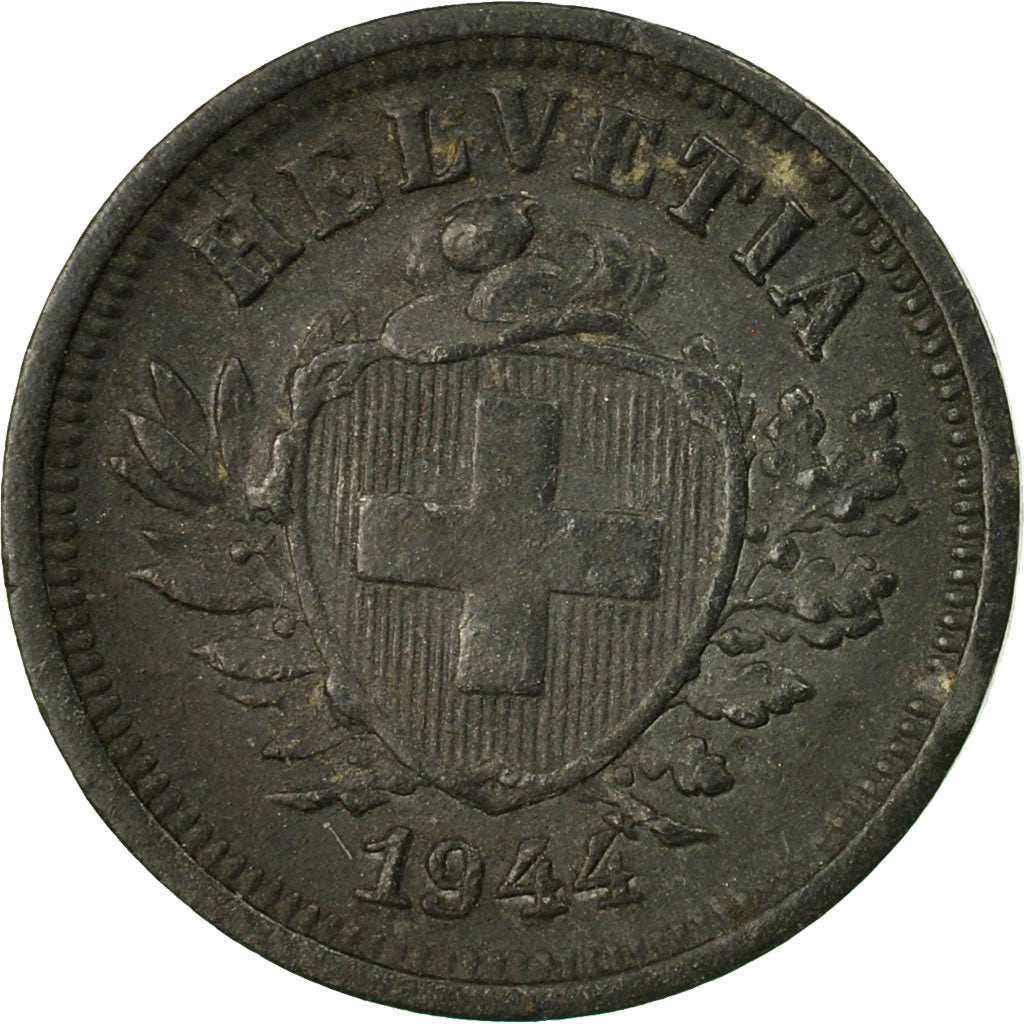 Coin, Switzerland, Rappen, 1944, Bern, EF(40-45), Zinc, KM:3a