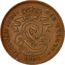Coin, Belgium, Leopold II, 2 Centimes, 1902, AU(50-53), Copper, KM:35.1