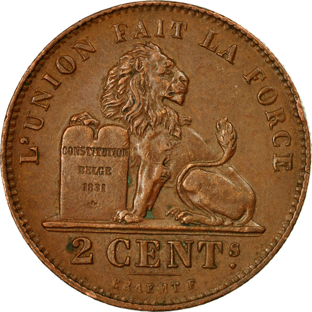 Coin, Belgium, Leopold II, 2 Centimes, 1902, AU(50-53), Copper, KM:35.1