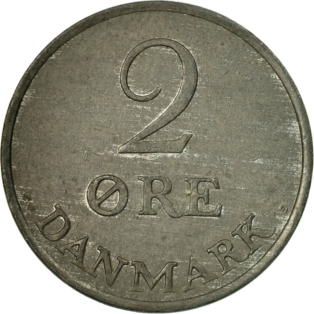 Coin, Denmark, Frederik IX, 2 Öre, 1963, Copenhagen, EF(40-45), Zinc, KM:840.2