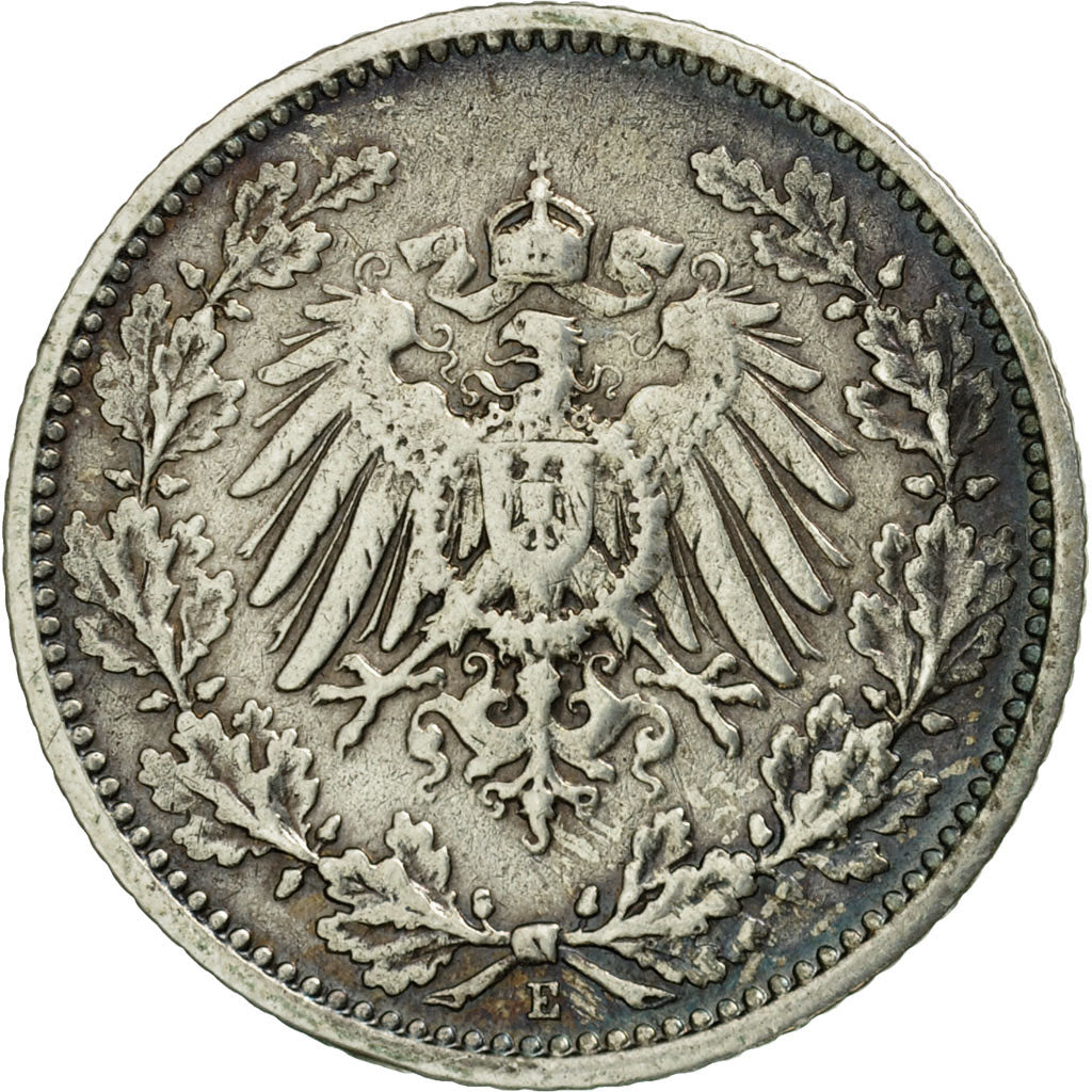 Münze, GERMANY - EMPIRE, 1/2 Mark, 1906, Muldenhütten, SS, Silber, KM:17