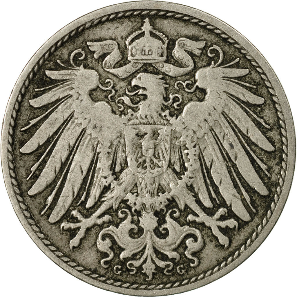 Coin, GERMANY - EMPIRE, Wilhelm II, 10 Pfennig, 1890, Karlsruhe, EF(40-45)