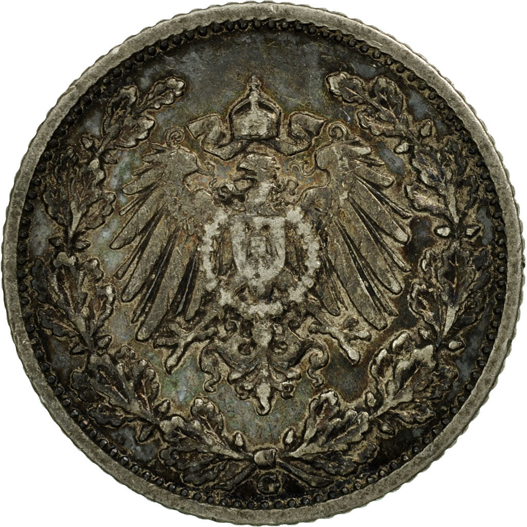 Moneta, NIEMCY - IMPERIUM, 1/2 Mark, 1906, Karlsruhe, EF(40-45), Srebro, KM:17