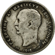 Coin, Greece, George I, Drachma, 1910, EF(40-45), Silver, KM:60