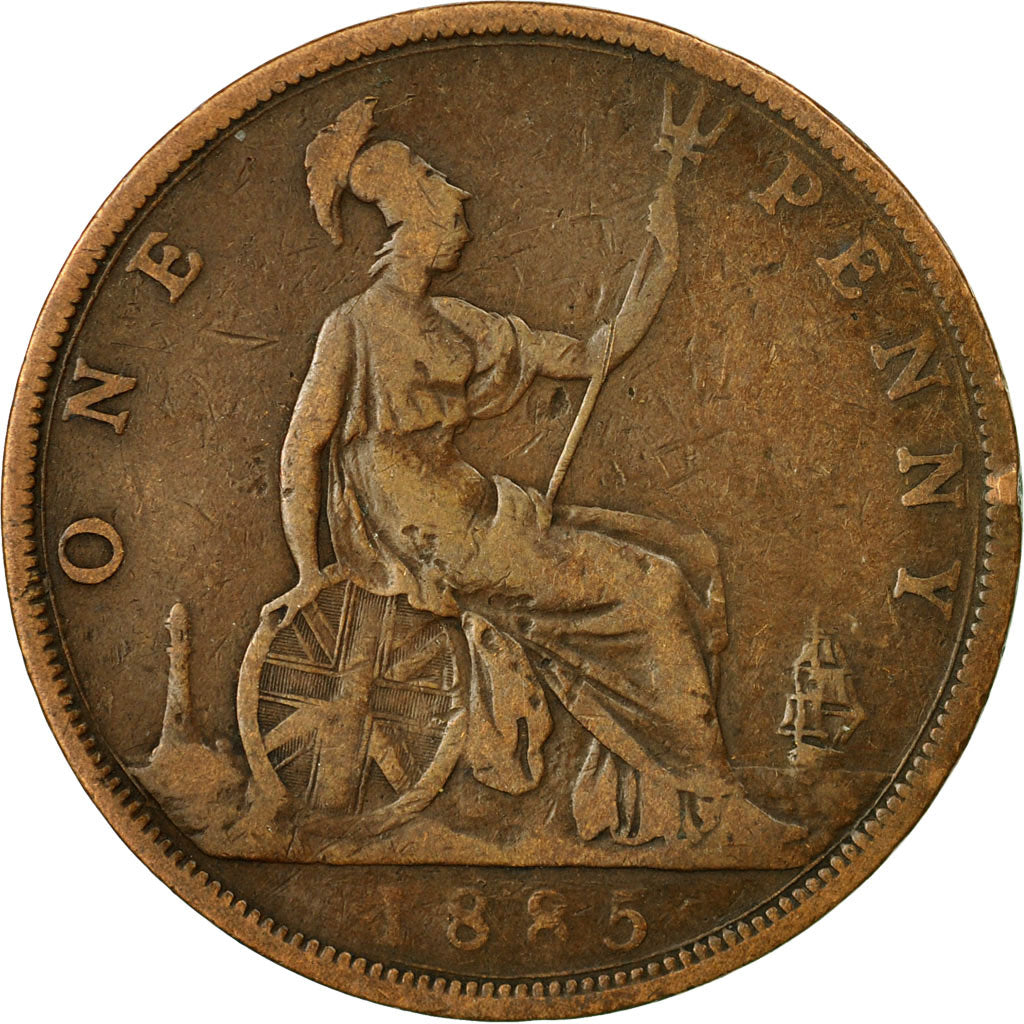Coin, Great Britain, Victoria, Penny, 1885, EF(40-45), Bronze, KM:755