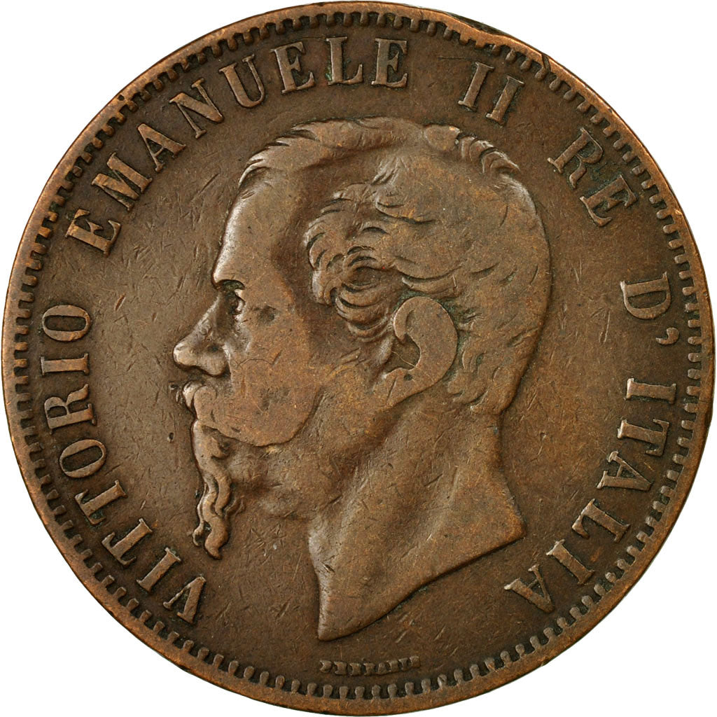 Coin, Italy, Vittorio Emanuele II, 10 Centesimi, 1866, Birmingham, VF(30-35)