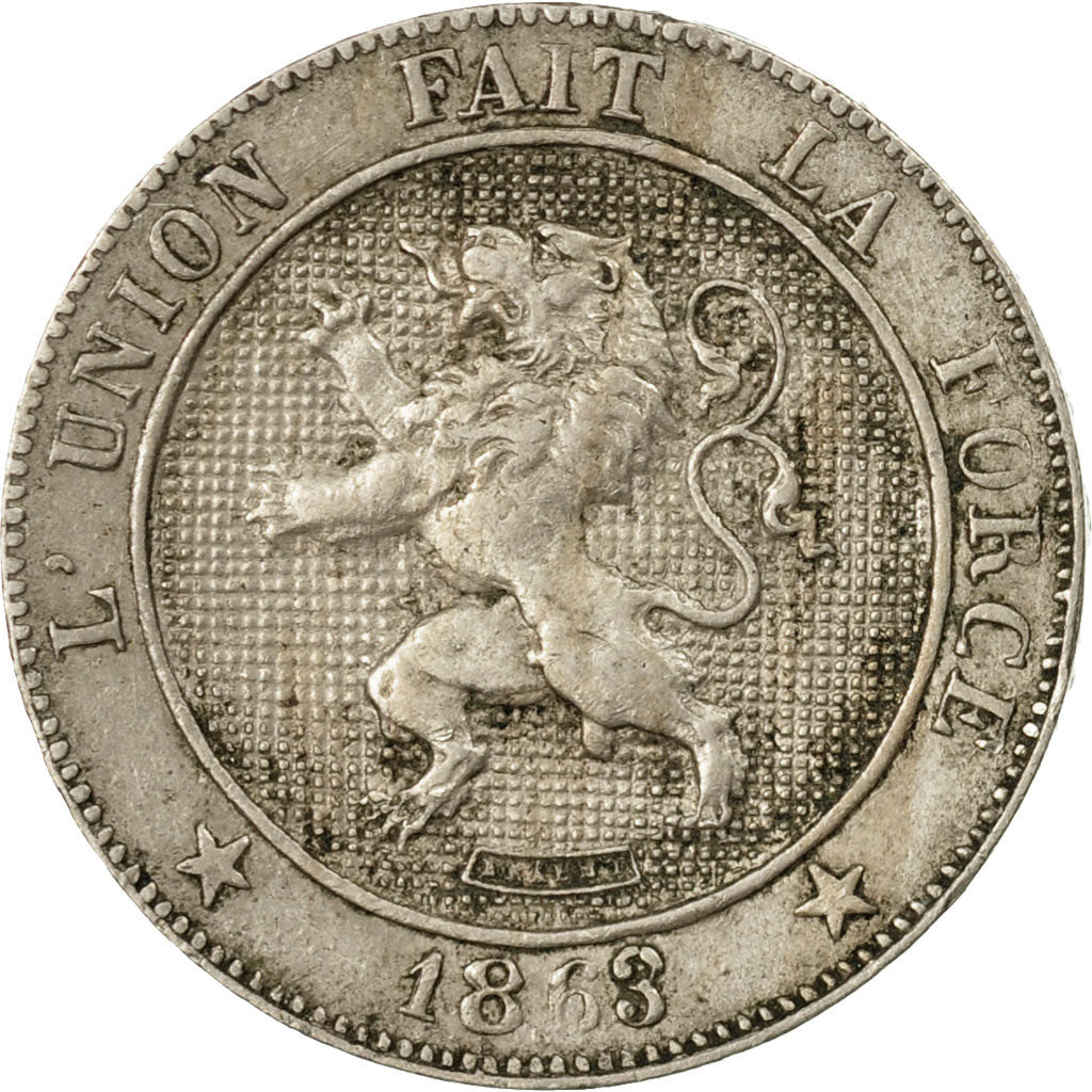 Coin, Belgium, Leopold I, 5 Centimes, 1863, EF(40-45), Copper-nickel, KM:21