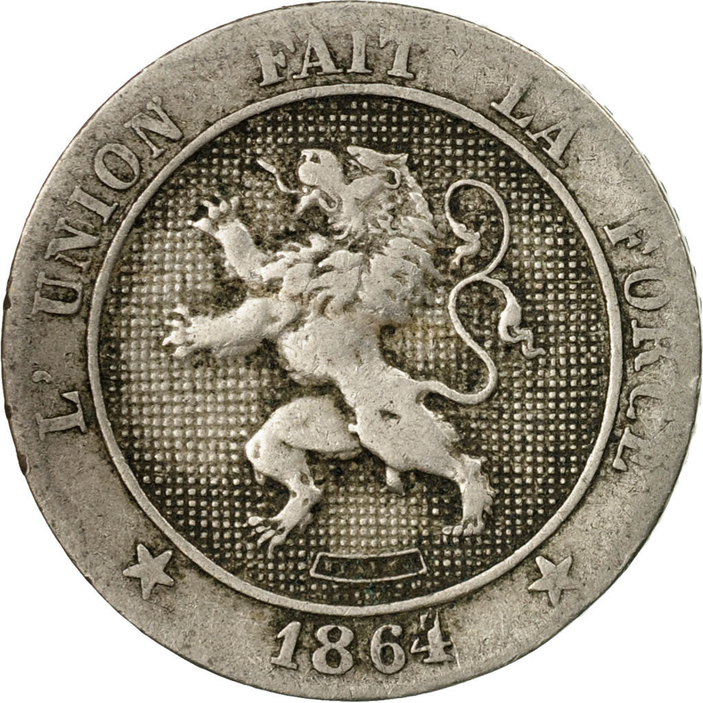 Coin, Belgium, Leopold I, 5 Centimes, 1864, VF(20-25), Copper-nickel, KM:21
