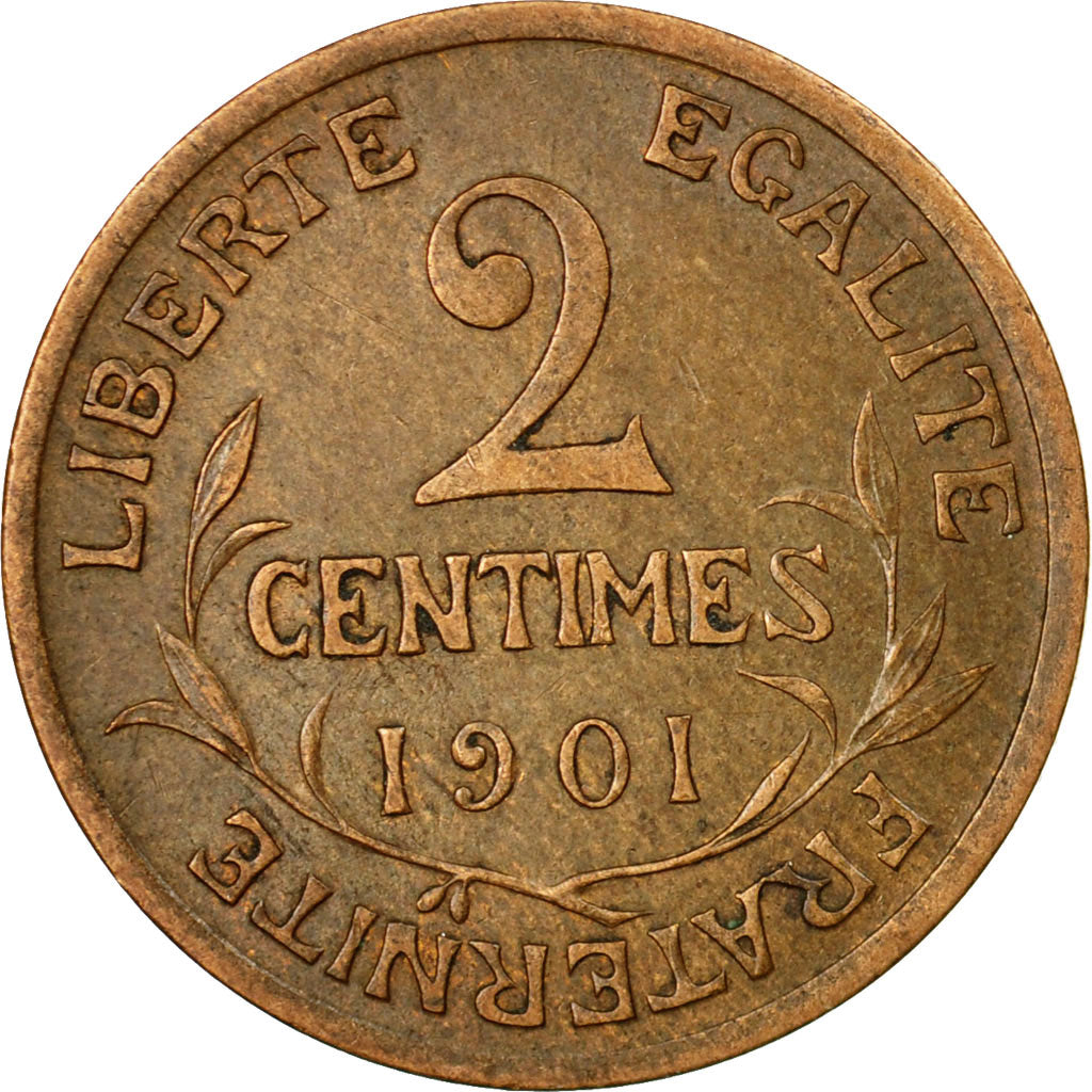 Coin, France, Dupuis, 2 Centimes, 1901, Paris, EF(40-45), Bronze, KM:841, Le