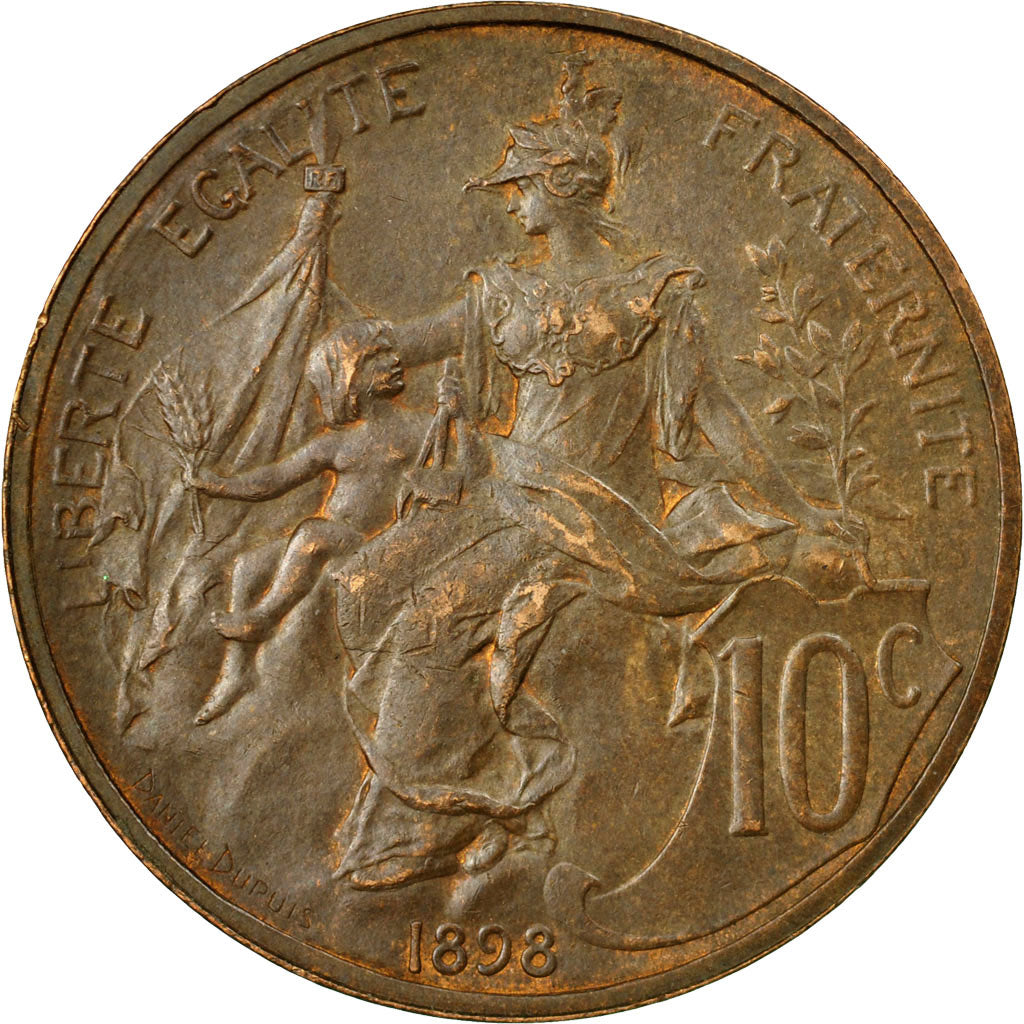 Monnaie, France, Dupuis, 10 Centimes, 1898, Paris, TTB, Bronze, KM:843, Le