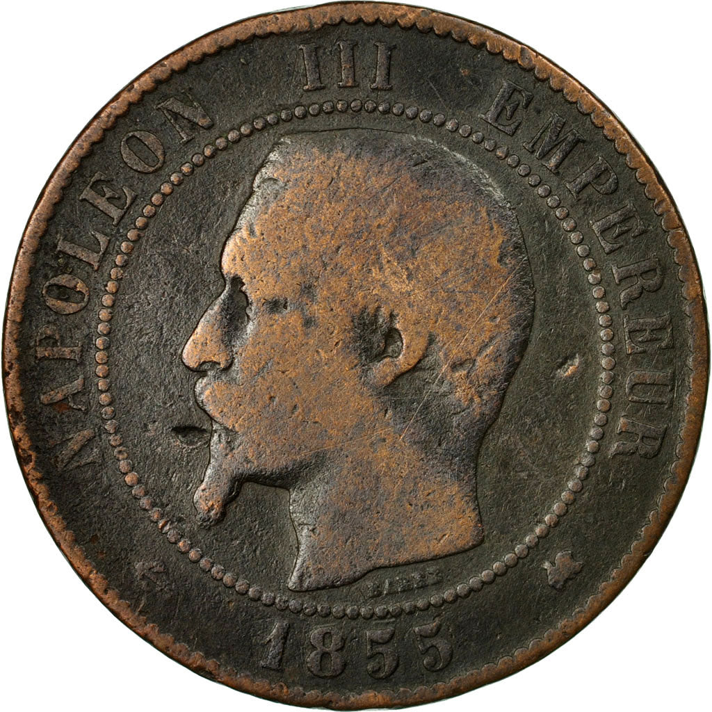 Munten, Frankrijk, Napoleon III, Napoléon III, 10 Centimes, 1855, Bordeaux