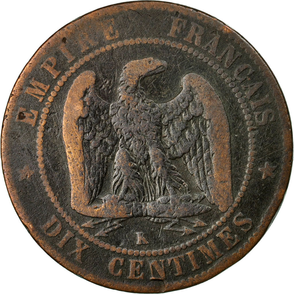 Munten, Frankrijk, Napoleon III, Napoléon III, 10 Centimes, 1855, Bordeaux