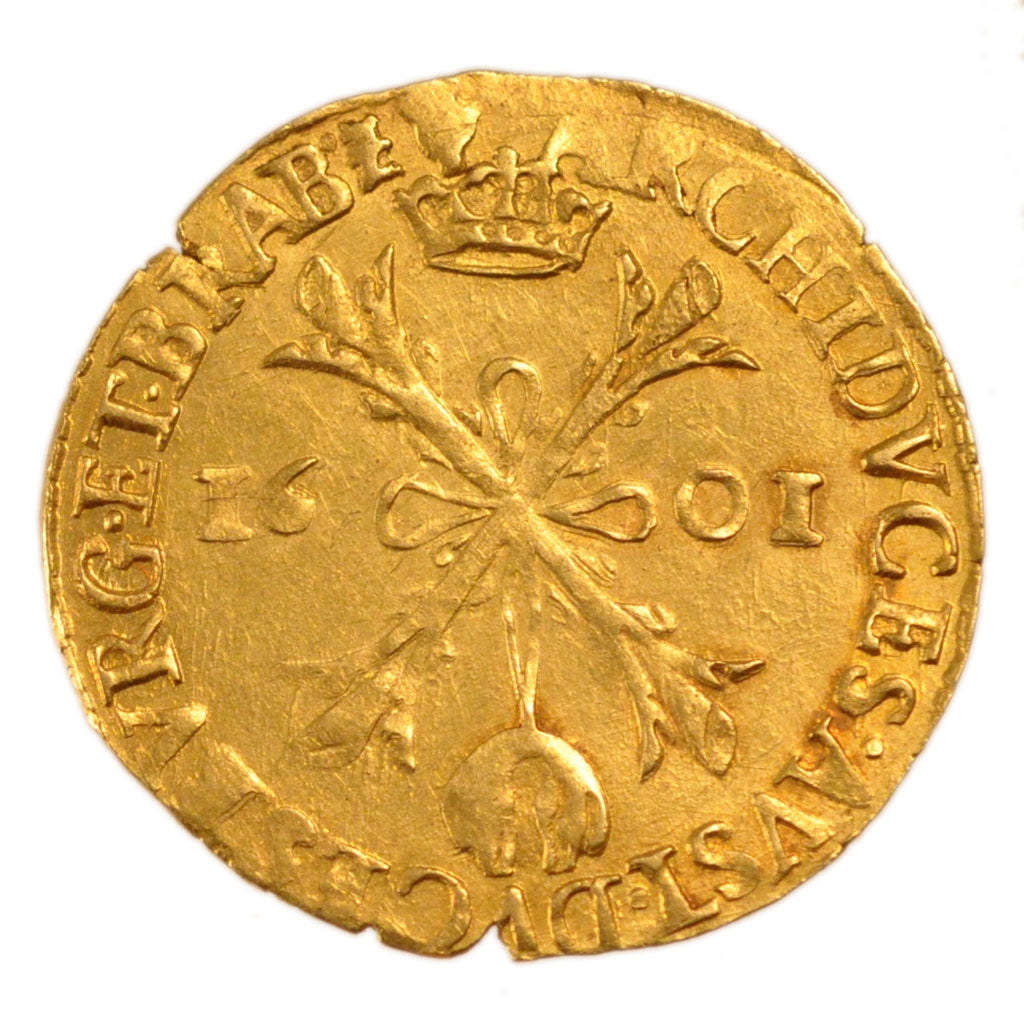 Belgium, Double Albertin, 1601, Anvers, AU(50-53), Gold, 5.20