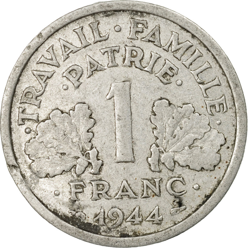 Munten, Frankrijk, Bazor, Franc, 1944, Castelsarrasin, FR+, Aluminium, KM:902.3
