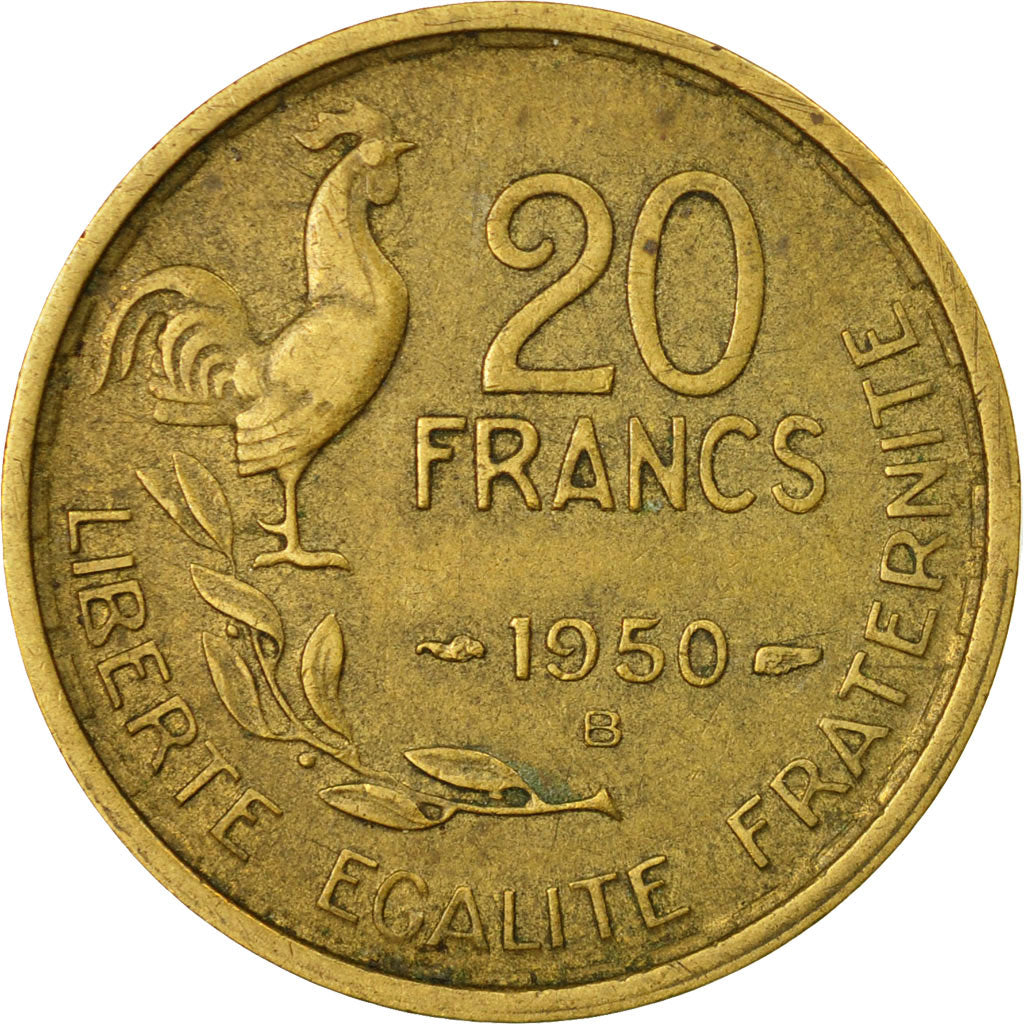 Coin, France, Guiraud, 20 Francs, 1950, Beaumont - Le Roger, VF(20-25)