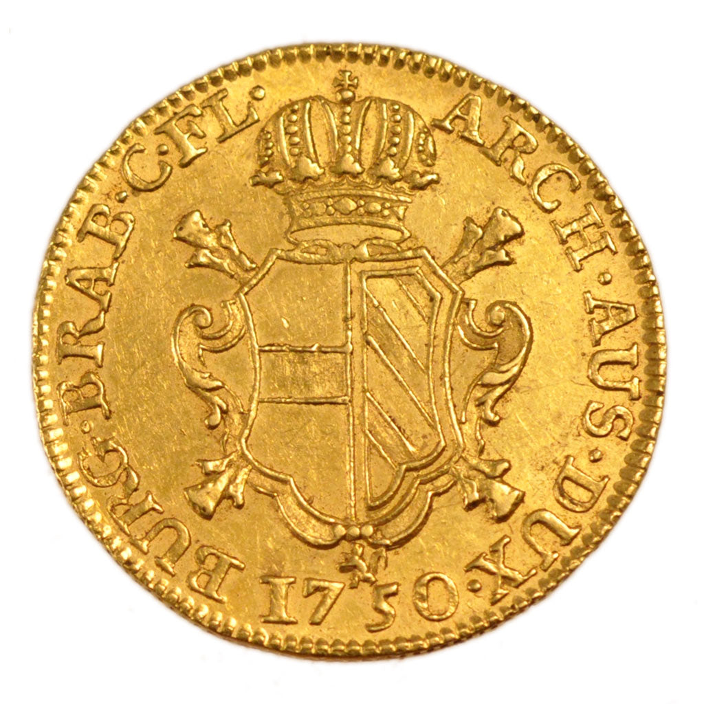 Belgium, 1 Sovereign, 1750, Brugges, KM #11, AU(55-58), Gold, 11.10